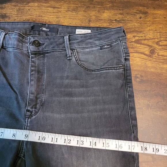 Mavi Jeans Size 31 Alissa High Rise Super Skinny Charcoal Stretch Denim - Picture 8 of 11